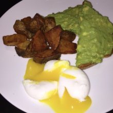 Gluten-free eggs and avocado toast from The Clocktower